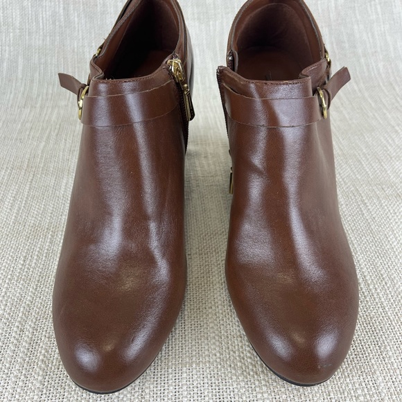 CALL IT SPRING W Size 10 zip-up Brown Wedged Bootie - Picture 5 of 9